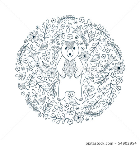 bear and flowers bear and flowers 54902954
