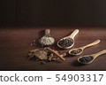 thai spicy on wooden spoons  54903317