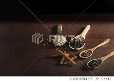 thai spicy on wooden spoon thai spicy on wooden spoon 54903318