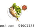 Fried mackarel with shrimp-paste sauce  54903323