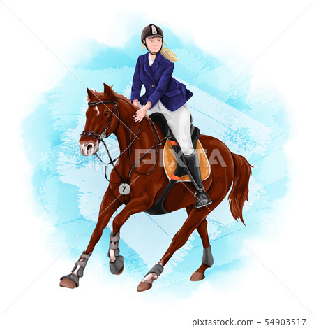 Woman Horseback Riding. Equestrian Sport. Woman Horseback Riding. Equestrian Sport. 54903517