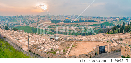 Panoramic view of Jerusalem old city Panoramic view of Jerusalem old city 54904245