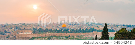 Panoramic view of Jerusalem old city Panoramic view of Jerusalem old city 54904248