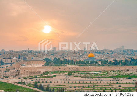 Panoramic view of Jerusalem old city Panoramic view of Jerusalem old city 54904252