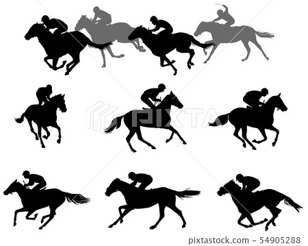 race horses and jockeys silhouettes collection race horses and jockeys silhouettes collection 54905288