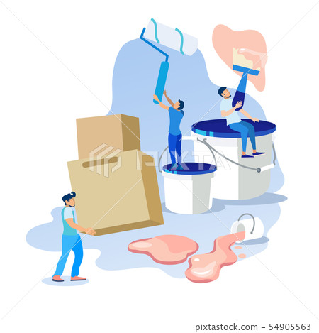 Home Renovation and Repair Cartoon Illustration Home Renovation and Repair Cartoon Illustration 54905563
