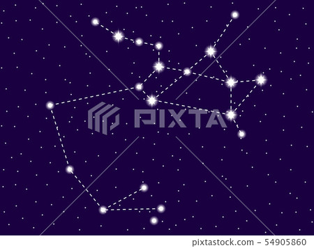 Sagittarius constellation. Starry night sky. 54905860