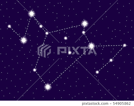 Phoenix constellation . Starry night sky. Zodiac 54905862