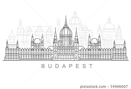 Budapest city skyline - hungarian parliament 54906007