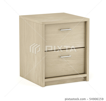Wooden nightstand with two drawers Wooden nightstand with two drawers 54906159