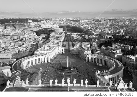 Saint Peter square aerial view, Vatican city Saint Peter square aerial view, Vatican city 54906195
