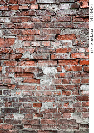 Wall or fence of old red brick. Background Wall or fence of old red brick. Background 54906486