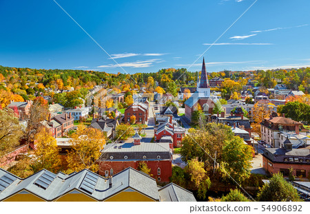 Montpelier town skyline in autumn, Vermont, USA Montpelier town skyline in autumn, Vermont, USA 54906892