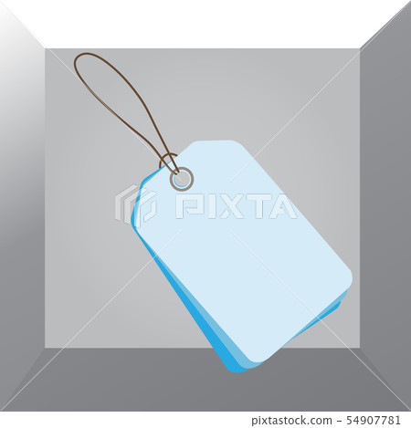 Rectangle shaped label attached by black string on - Stock Illustration ...