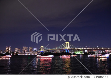 Tokyo Odaiba Night view houseboat Tokyo Odaiba Night view houseboat 54908355