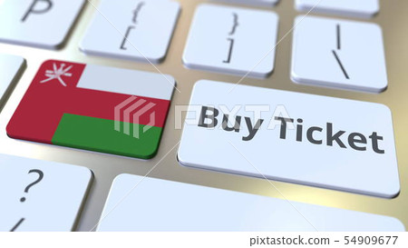 BUY TICKET text and flag of Oman on the buttons on the computer keyboard. Travel related conceptual BUY TICKET text and flag of Oman on the buttons on the computer keyboard. Travel related conceptual 54909677