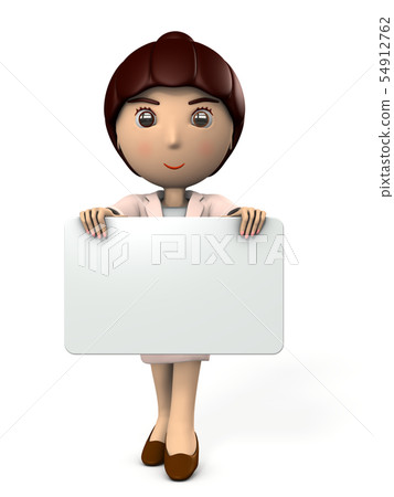 Woman in a suit with a message board 54912762