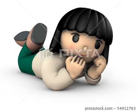 The girl who is lying and daydreaming 54912763