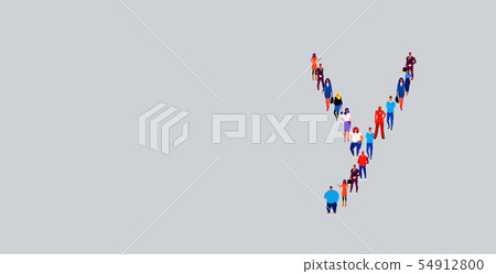 business people crowd forming shape letter Y different men women businesspeople group standing 54912800