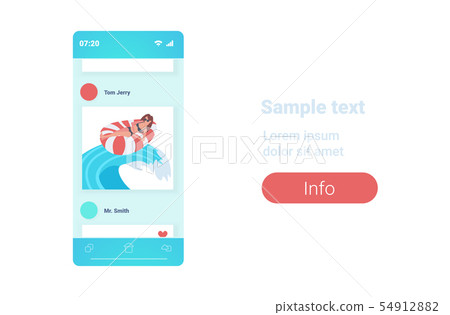 woman floating on inflatable ring girl relaxing in inner tube having fun sea or ocean summer 54912882