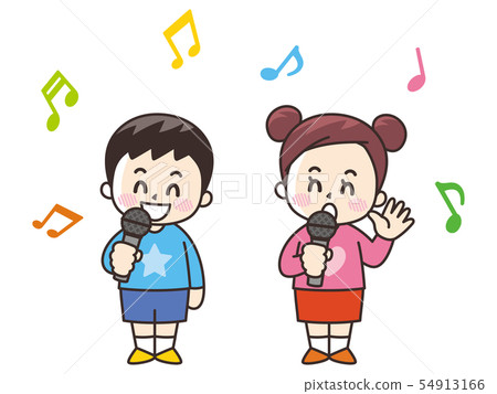 Kids singing in karaoke 54913166