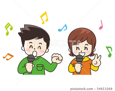 Youth singing at karaoke 54913269