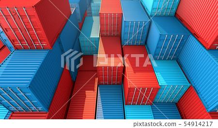 Stack of containers box, Cargo freight ship for Stack of containers box, Cargo freight ship for 54914217