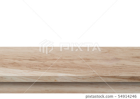 Empty wood table on isolate white background and Empty wood table on isolate white background and 54914246
