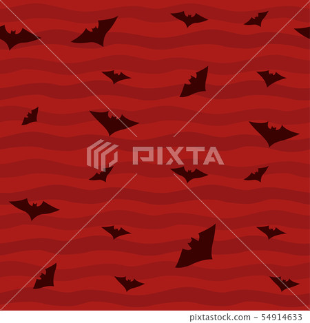 Bloody red seamless pattern with dark bats Bloody red seamless pattern with dark bats 54914633