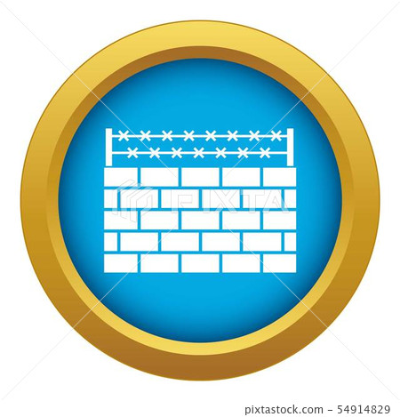 Brick wall border icon blue vector isolated Brick wall border icon blue vector isolated 54914829