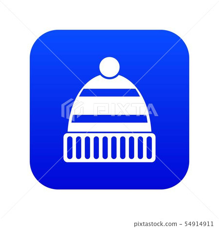 Hat icon digital blue 54914911