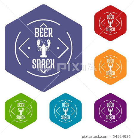 Crayfish icons vector hexahedron 54914925