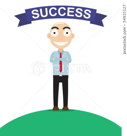 Happy businessman look like so proud about work  54915127