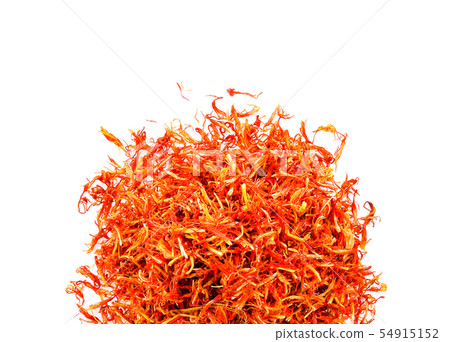 Safflower dried on white background Safflower dried on white background 54915152