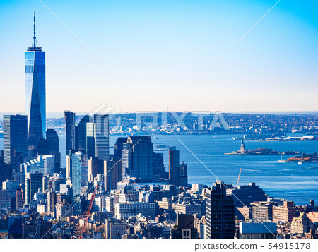 New York 1 World Trade Center and Statue of Liberty 54915178