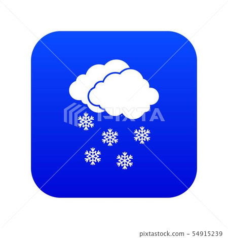 Cloud and snowflakes icon digital blue 54915239