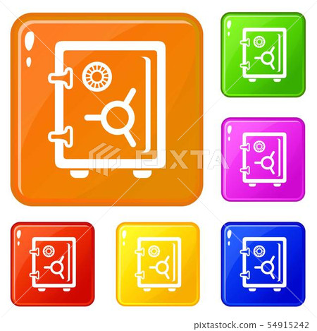 Safe icons set vector color Safe icons set vector color 54915242