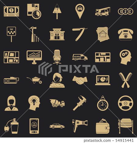 Work icons set, simple style Work icons set, simple style 54915441