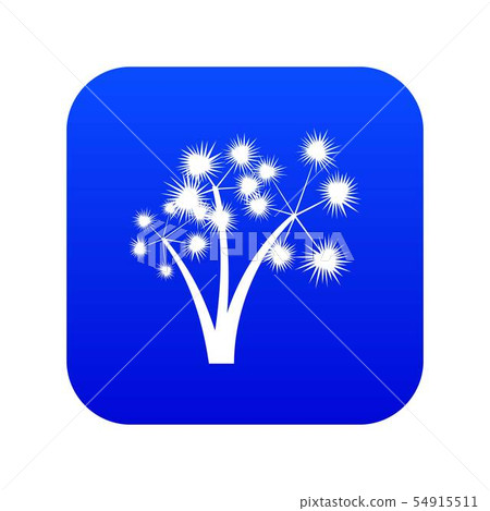 Three spiky palm trees icon digital blue Three spiky palm trees icon digital blue 54915511