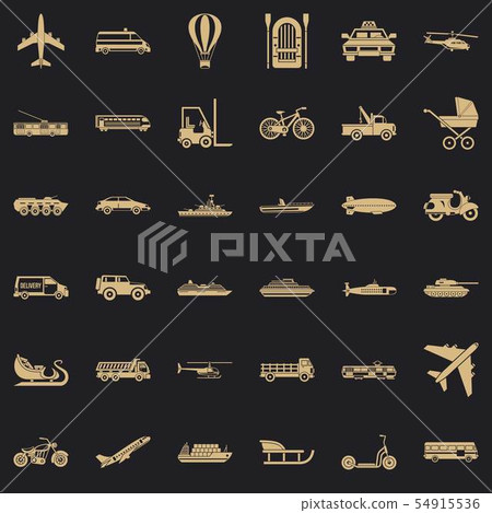 Moving transport icons set, simple style-插圖素材 [54915536] - PIXTA圖庫