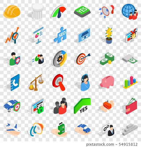 Creativity icons set, isometric style 54915812