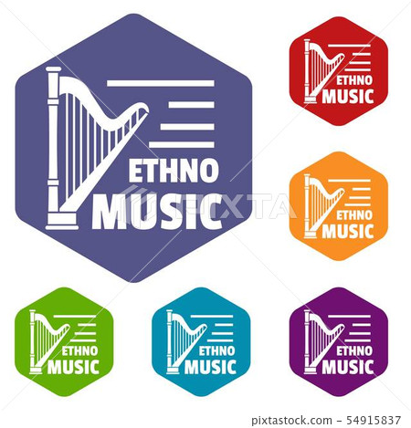 Harp icons vector hexahedron 54915837