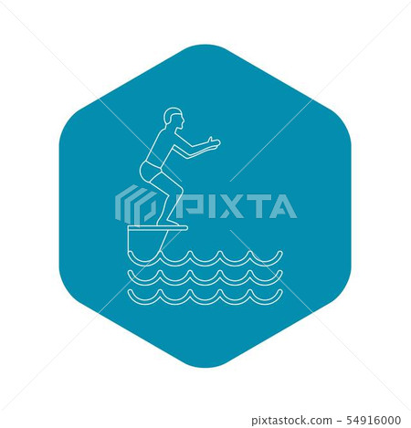 Jumping in a pool icon, simple style Jumping in a pool icon, simple style 54916000