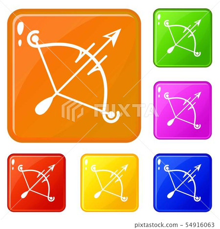 Woman bow icons set vector color Woman bow icons set vector color 54916063