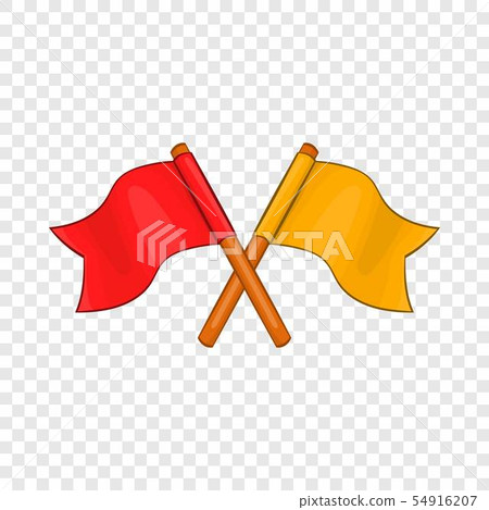 Two crossed flags icon, cartoon style Two crossed flags icon, cartoon style 54916207