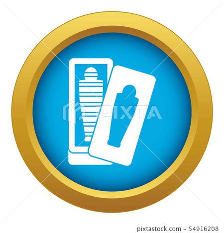 Mummy in sarcophagus icon blue vector isolated 54916208