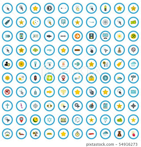 100 insignia icons set, flat style 100 insignia icons set, flat style 54916273