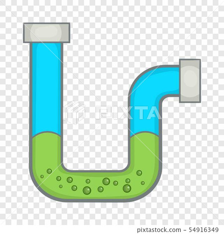 Clog in the pipe icon, cartoon style 54916349