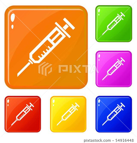 Sharp syringe icons set vector color 54916448