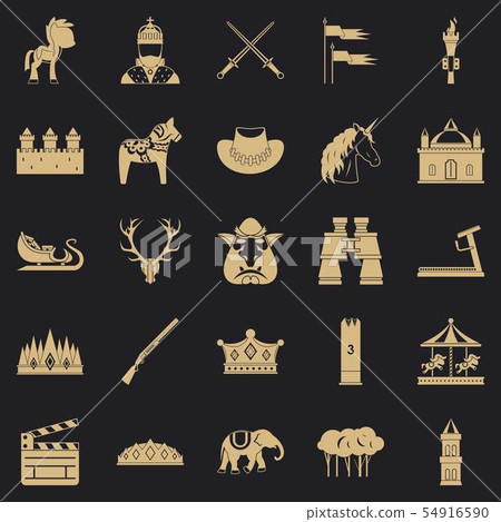 Horse icons set, simple style 54916590